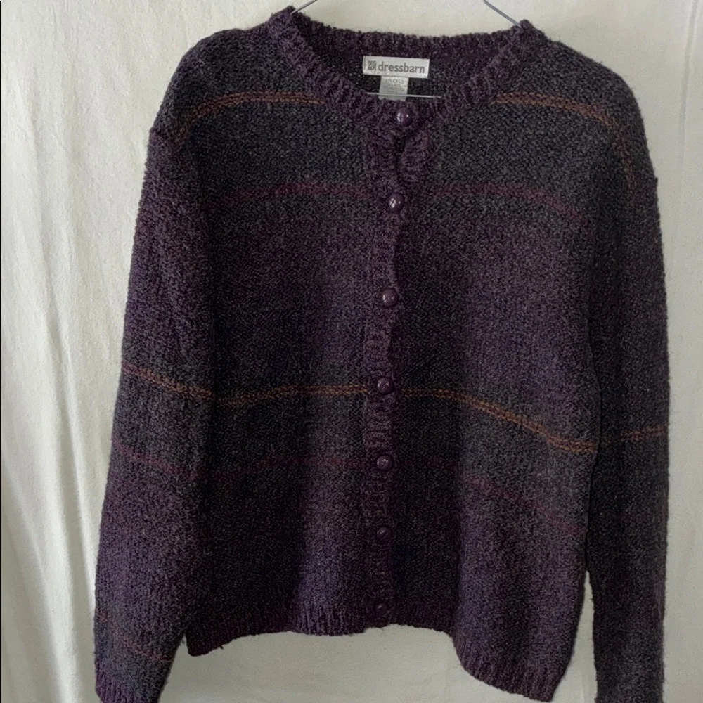 Dressbarn Purple and Gray Women's Sweater - Picture 1 of 4